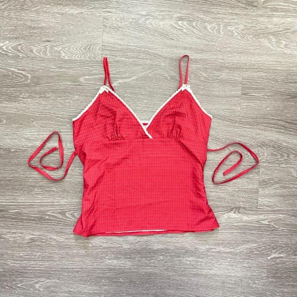 Cottagecore red plaid tank top